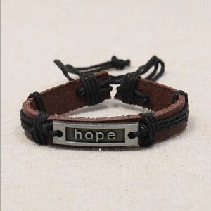 💋 PU Leather Hope Bracelet